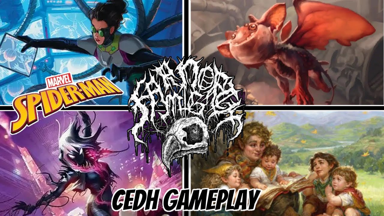 SPIDERMAN IN MAGIC THE GATHERING?! cEDH Gameplay - Fleem vs Gwenom vs Lady Octopus vs Samwise Gamgee thumbnail