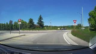 Pick Up Truck Driver Doesn't Understand Roundabouts Or Yield Signs At All!