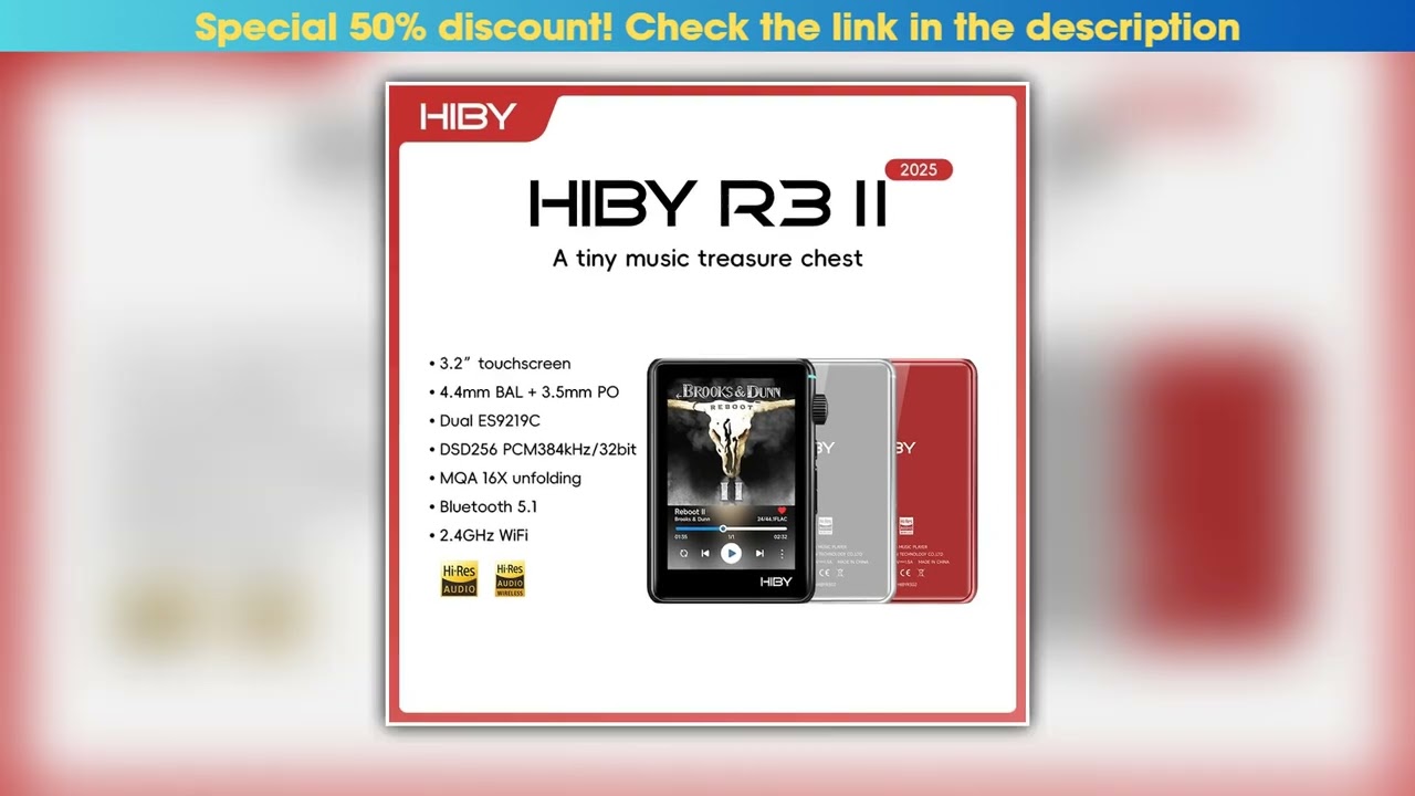 HiBy R3 II 2025 R3 Gen 2 Music Player Bluetooth 51 WiFi MQA16X DSD256 Web Radio USB Audio Dongle
