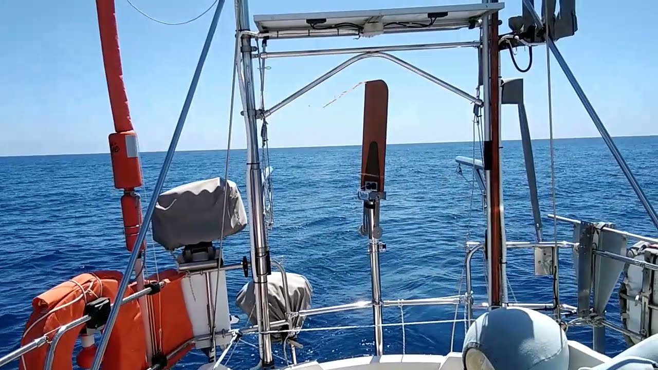 wind vane self steering catamaran