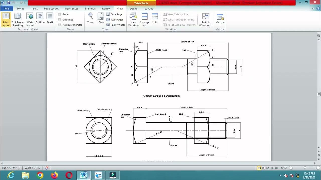 Square Headed Bolt and Nut (Flat) YouTube