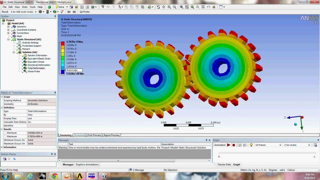 gear analysis in ansys workbench - YouTube