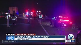 Deadly wrong-way crash shutsdown Fla. Turnpike SB at Martin Downs Blvd. in Stuart