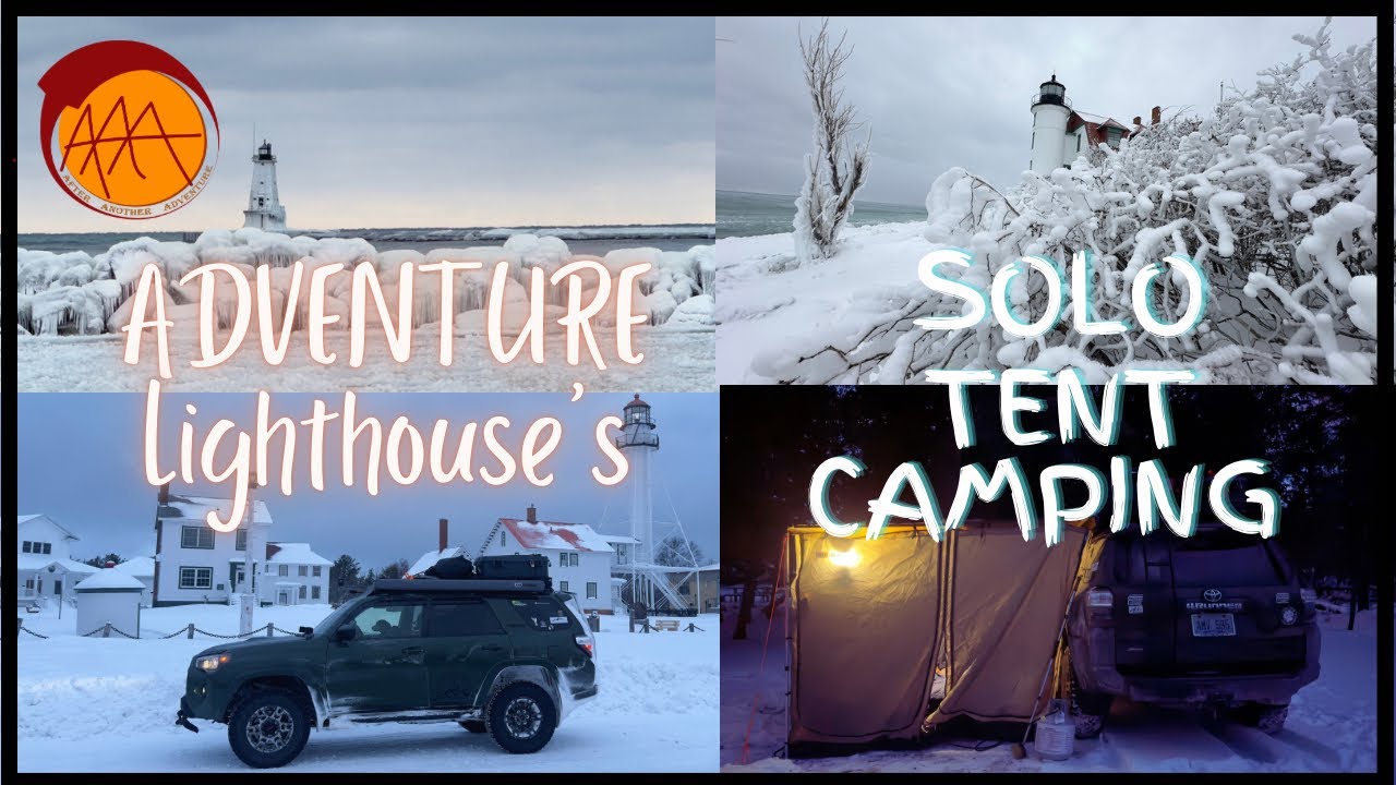 Unforgettable Solo Camping in Freezing Cold | Michigan Lighthouse Adventure