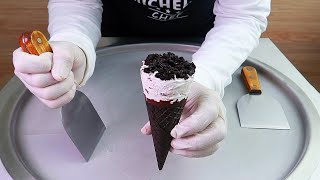 OREO ice cream rolls street food - ايس كريم رول أوريو