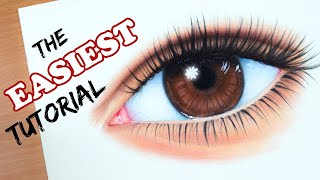 The EASIEST Tutorial to Draw An Eye With Colored Pencils // Using Set of 12 Prismacolor Pencils //