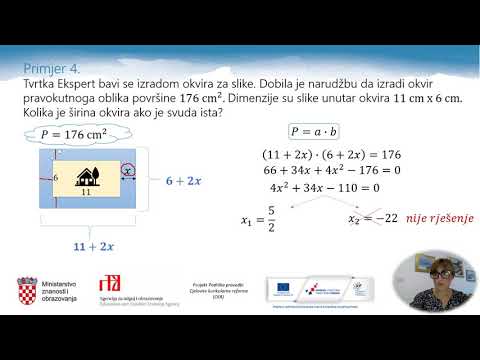 Matematika 2. r. SŠ - Primjena kvadratne jednadžbe