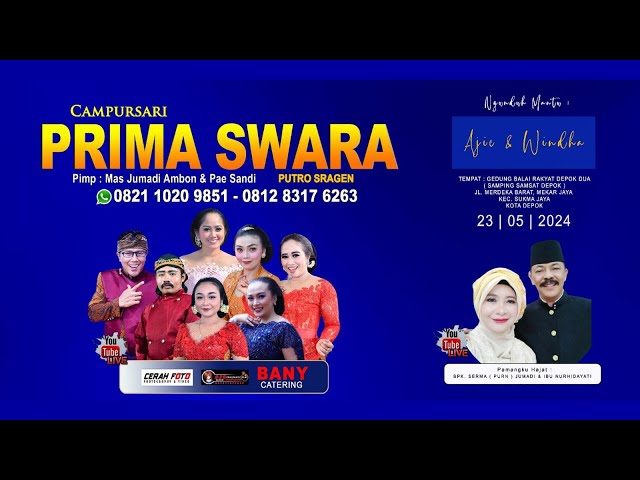 🔴 Live 23/05/24 Campursari PRIMA SWARA 0821 1020 9851 | Pernikahan :  AJIE u0026 WINDHA  AJS Sound 1 class=