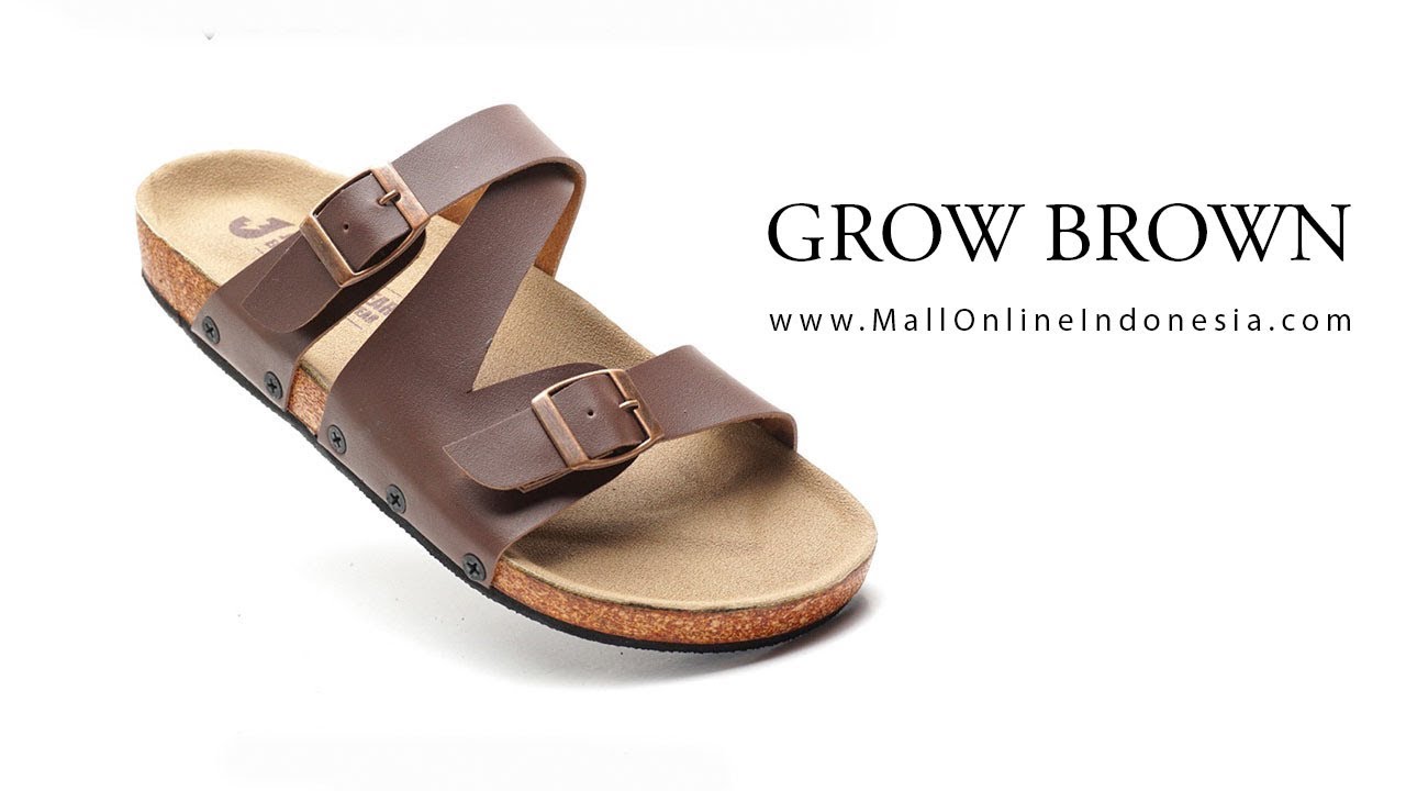 Mall Online  Indonesia Grow Brown sandal  kasual pria  