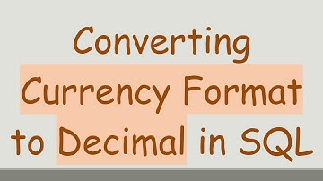 Converting Currency Format to Decimal in SQL