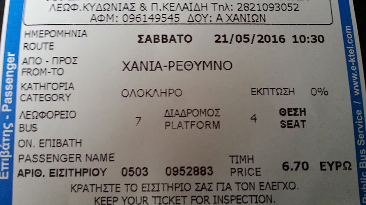 Bus ride from Chania to Rethymnon