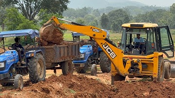 JCB 3DX Xpert Sonalika Tractor Loading Soil ll JCB Tractor Working VideolJCB Backhoes Loader Tractor