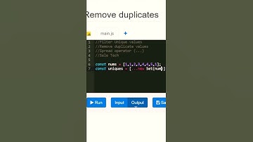 JS | Remove Duplicates