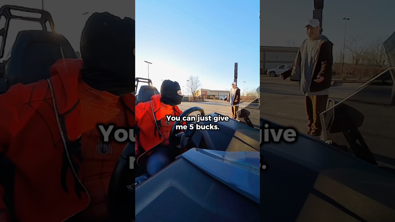 Guy crashes out because I don’t give him $5 🤯 #bikelife #funny