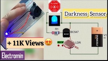 Darkness Sensor on Breadboard using LDR and BC547 #breadboard #digitalelectronics