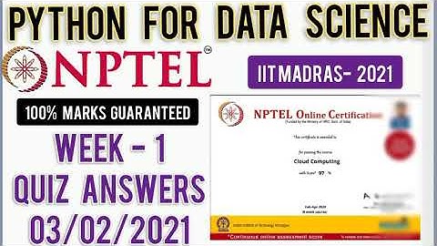 NPTEL 2021: Python For Data Science Week 1 Answers | Python For Data Science Assignment 1 Solutions