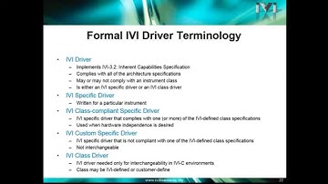 IVI Driver Terminology