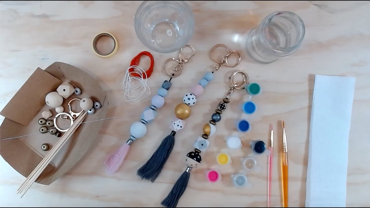 Wooden bead keyring YouTube