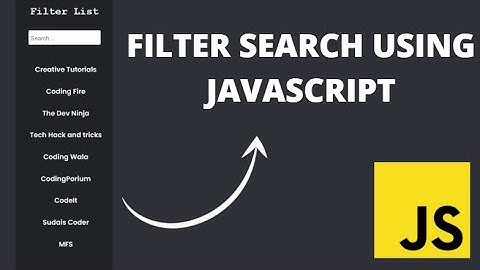 Make Filter Search List Using Javascript