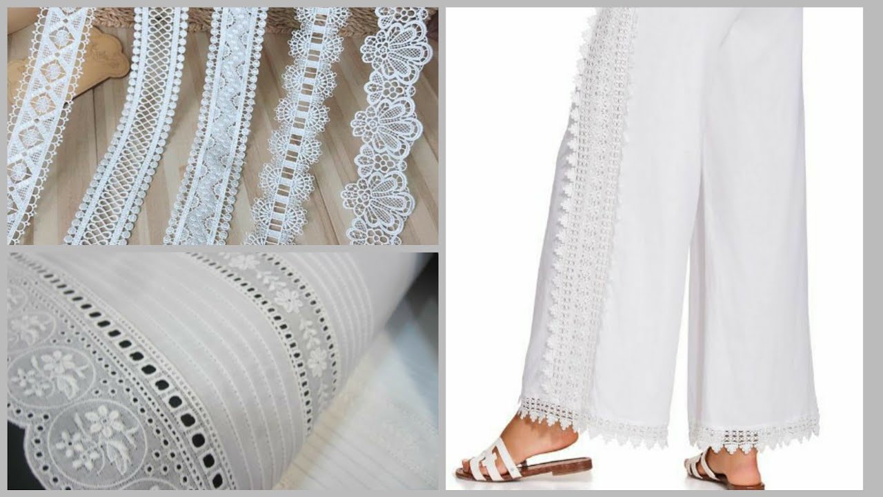 Very Elegant Eye catching Trouser and Plazzo Designs With Laces and plates