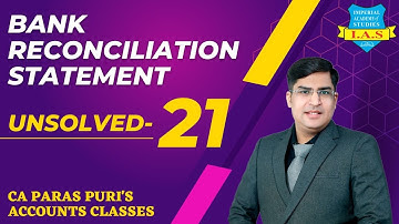 UNSOLVED QUES 21 || BANK RECONCILIATION STATEMENT || TS GREWAL || PRACTICAL QUESTIONS