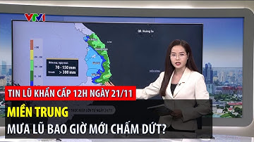 Tin lũ khẩn cấp 12h ngày 21/11: Miền Trung mưa lũ bao giờ mới chấm dứt? | VTVWDB