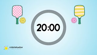 Pickleball Upbeat Fun Cute – 20 Minute Countdown Timer | Energetic Classroom Timer