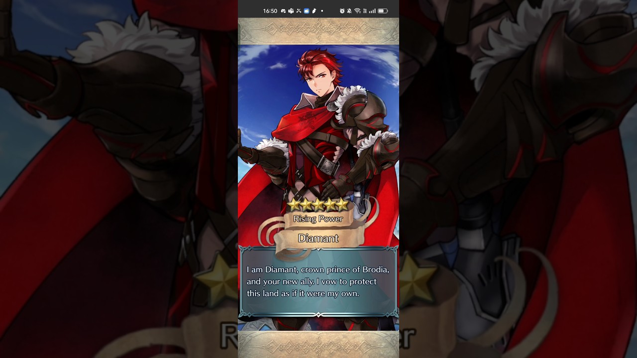 Free summoned a copy of Diamant at the Beside Kin banner - Fire Emblem Heroes