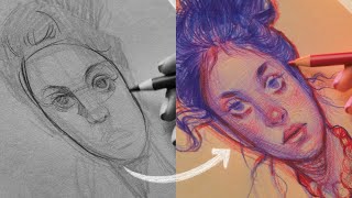 How I Made This Girl’s Portrait Using Limited Colored Pencils – Step-by-Step Drawing
