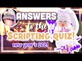 🎉ALL ANSWERS to the SCRIPT QUIZ! (Royale High New Year's Update 2021)