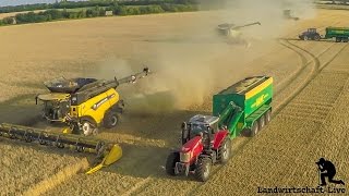 3× Drescher 3× Marken ►New-Holland CR 10.90 ►Claas Lexion 770 ►John Deere s690i am Gerste dreschen