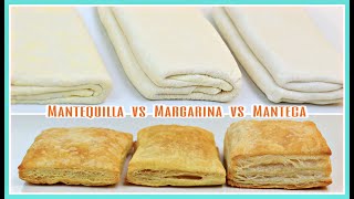 HOJALDRE: MANTEQUILLA VS. MARGARINA VS. MANTECA! ¿Cuál queda mejor? (TRUCOS PARA QUE QUEDE PERFECTO)