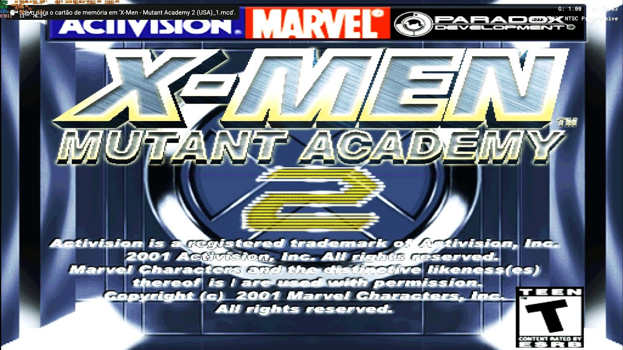 JAQUETTE ARRIERE DU JEU X MEN MUTANT ACADEMY 2 SONY