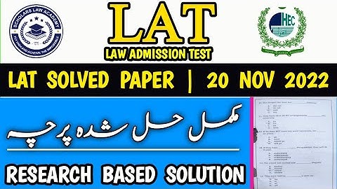 LAT Solved Paper 20 Nov 2022 | LAT Paper Answer keys 20 Nov 2022 | Scholars Law Academy