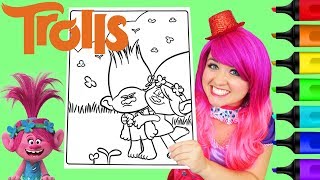 Coloring Trolls Poppy & Branch Coloring Book Page Colored Markers Prismacolor Kimmi The Clown