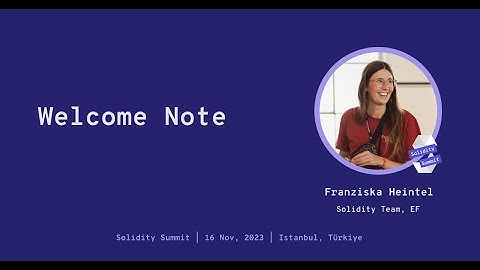 Welcome Note by Franziska Heintel