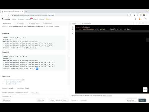 leetcode 1962. Remove Stones to Minimize the Total - heap simulation