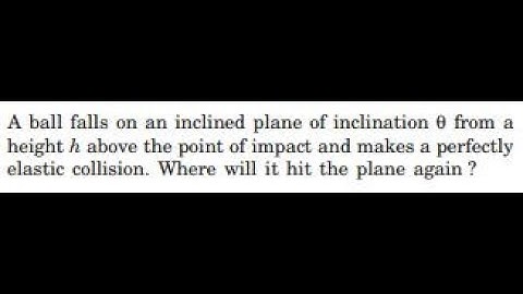A ball falls on an inclined plane of inclination from a height above the point of impact and makes