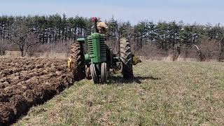 John Deere 2 Cylinder's Plowing 3/24