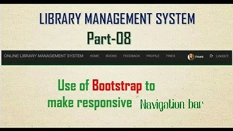 Library management system part-8 | Easy & responsive Navigation Bar or header with Bootstrap