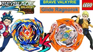 BRAVE VALKYRIE vs GLIDE RAGNOROK [BEYBLADE BURST SPARKING / SUPER KING] ll Lego Beyblade Battles