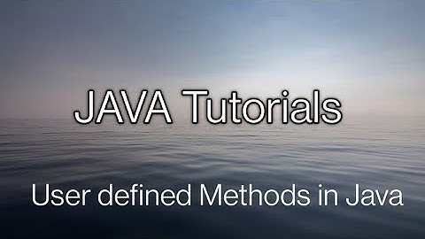 user defined methods in java