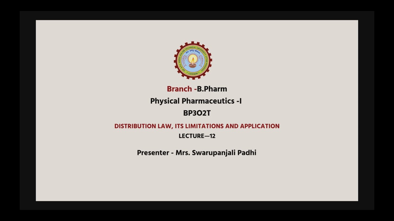  AKTU Digital Education Physical Pharmaceutics IDistribution Law