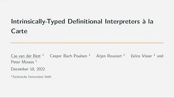 [OOPSLA] Intrinsically-Typed Definitional Interpreters à la Carte