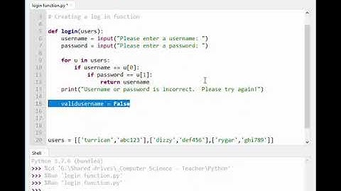 Creating a simple login function in python