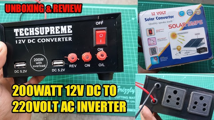 200w Powerful Inverter, 12v DC To 220v Ac Converter With 12v Battery +  Solar Inverter 