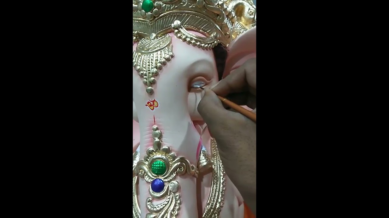 ganpati bappa making  eye  |eyes painting | ganesh murti painting