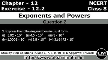 Exponents and Powers | Class 8 Exercise 12.2 Question 2 | NCERT | Learn Maths