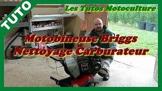 Motobineuse Briggs cale sans starter , Nettoyage carburateur