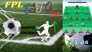 MY FANTASY PREMIER LEAGUE (FPL) TEAM'S RESULT REVIEW OF GAMEWEEK(GW) 38